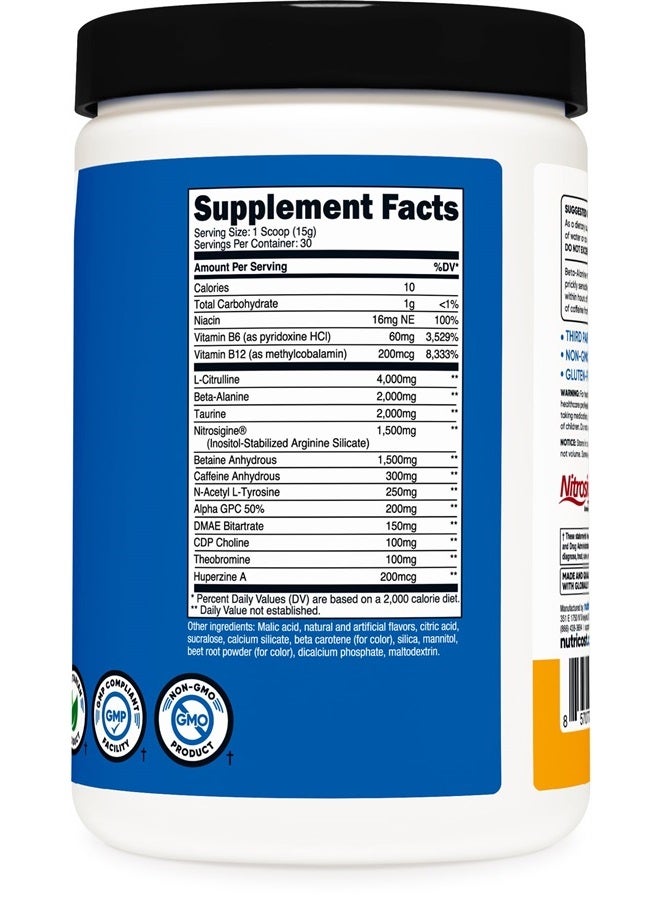 Nutricost Pre-X Xtreme Pre-Workout Complex Powder, Peach Mango, 30 Servings, Vegetarian, Non-GMO and Gluten Free - Image 5