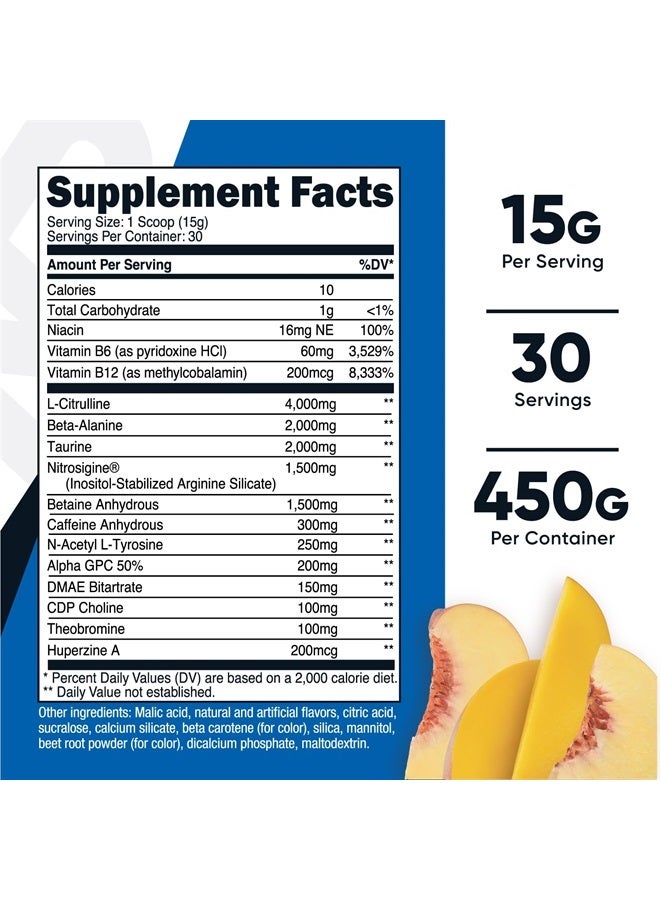 Nutricost Pre-X Xtreme Pre-Workout Complex Powder, Peach Mango, 30 Servings, Vegetarian, Non-GMO and Gluten Free - Image 2