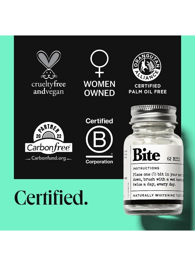 Bite Toothpaste Tablets Xylitol 5 Nano Hydroxyapatite Toothpaste Bits for Sensitive Teeth Fluoride Free Tooth Whitening Travel Size Dental Care for Adults Kids Made in USA 124 Bits - Image 5