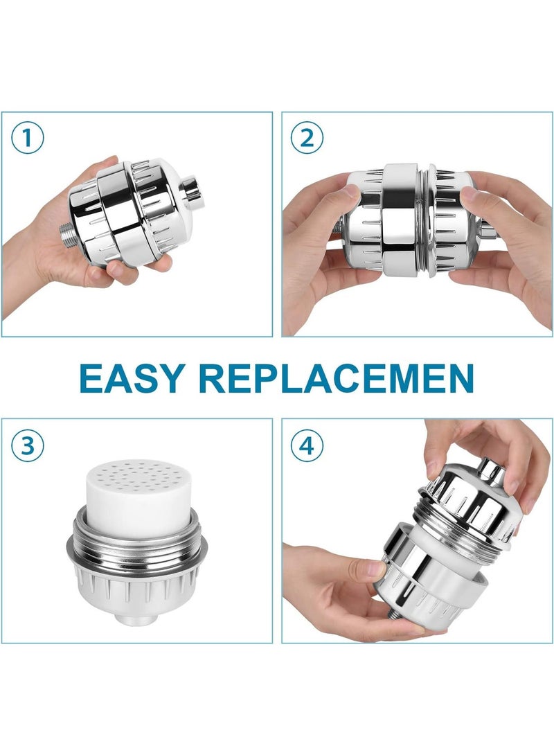 Bukela 15-Stage Filter Shower Head, High-Pressure Filter Shower Head, With A Gentle Spray; Fitted With A Filter Cartridge To Filter Hard Water And Remove Chlorine And Harmful Substances - Image 3