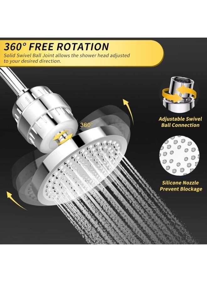 Bukela 15-Stage Filter Shower Head, High-Pressure Filter Shower Head, With A Gentle Spray; Fitted With A Filter Cartridge To Filter Hard Water And Remove Chlorine And Harmful Substances - Image 4