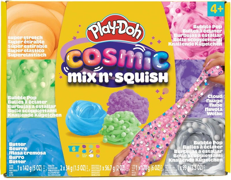 Play-Doh Cosmic Mix-N-Squish Sensory Compound Set (535 g, Pack of 6) - Image 1