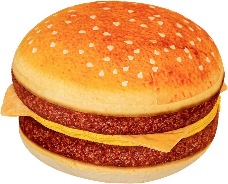 15.8 in Burger Pillow, 3D Food Cushion, Sofa Décor, Soft Toys - Image 1