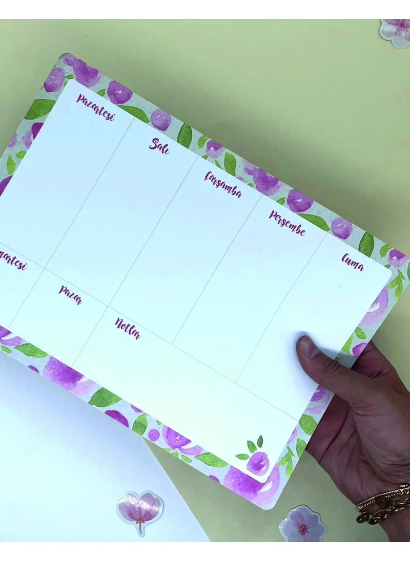 Kağıt Gemi Dükkan Floral Desktop Weekly Planner