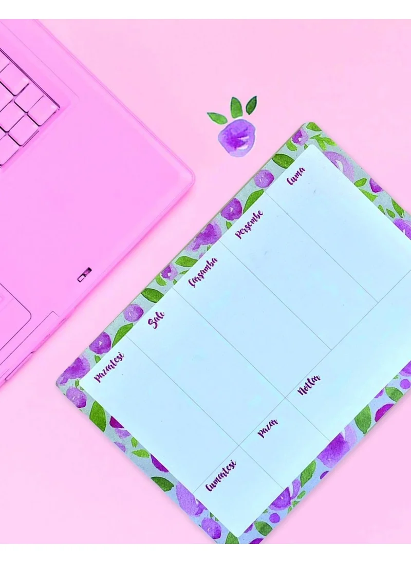 Kağıt Gemi Dükkan Floral Desktop Weekly Planner
