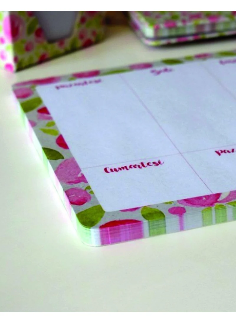 Kağıt Gemi Dükkan Floral Desktop Weekly Planner