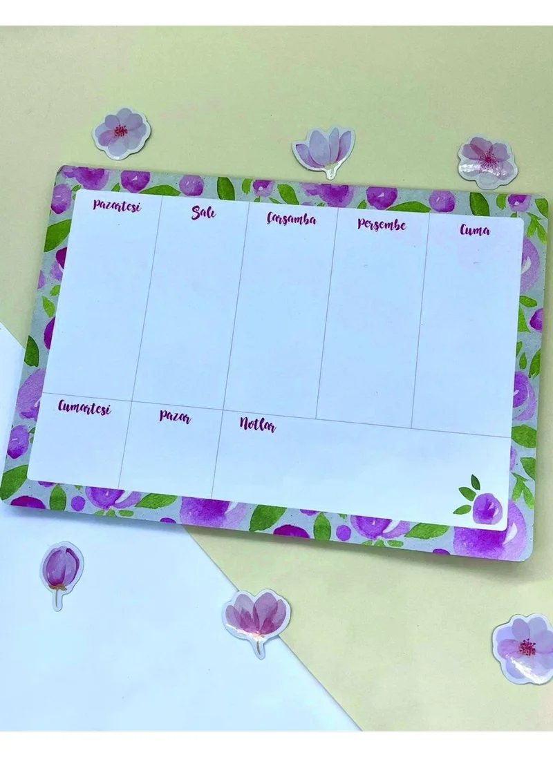 Kağıt Gemi Dükkan Floral Desktop Weekly Planner