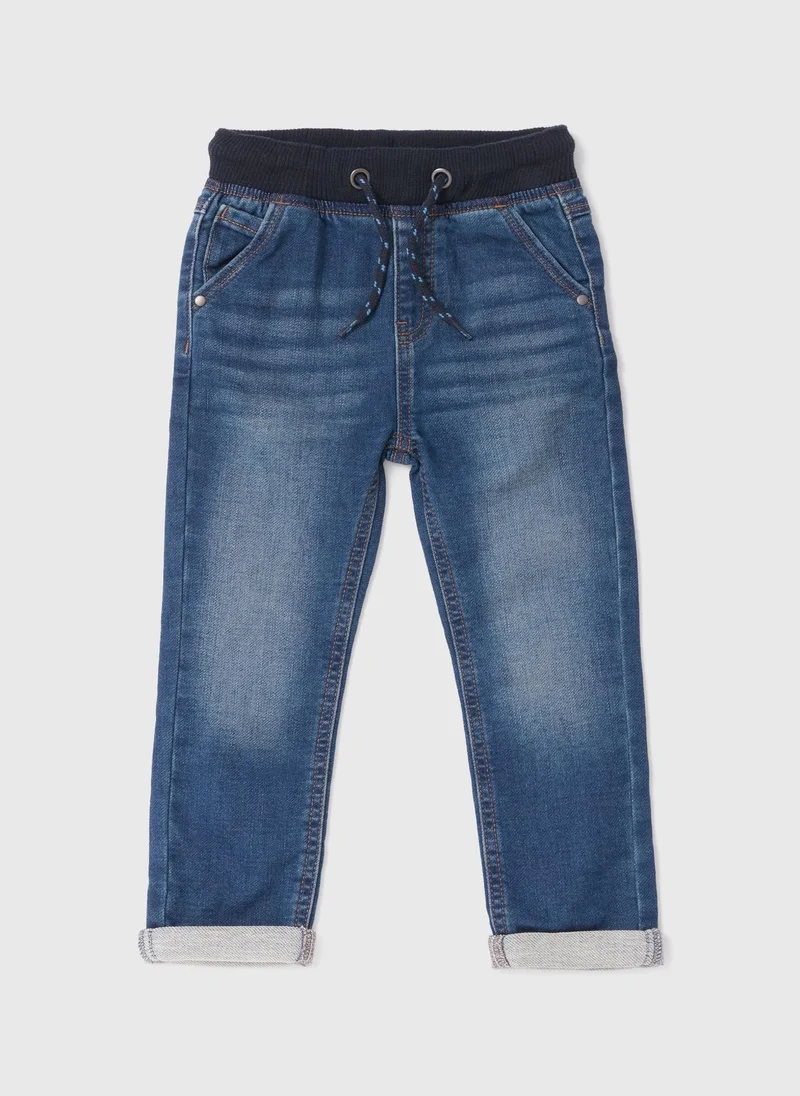 Matalan Boys Blue Ribbed Waist Jeans