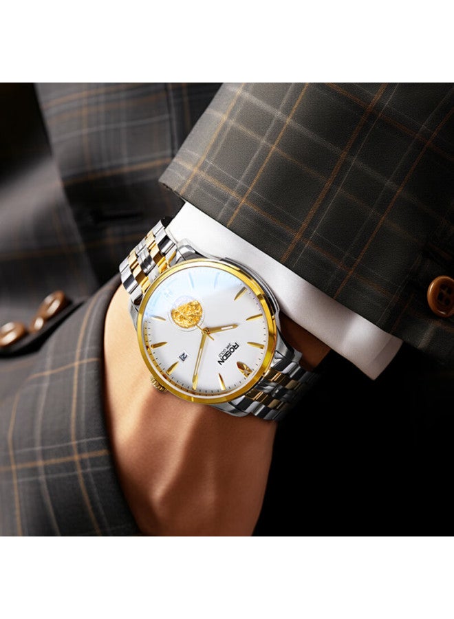 Rosdn 24k Auspicious Dragon Gold Coin Year Of The Dragon Commemorative Watch Men's Mechanical Watch Set With Real Diamonds Top Ten Men's Brands Swiss Quality Men's Watch - Image 5