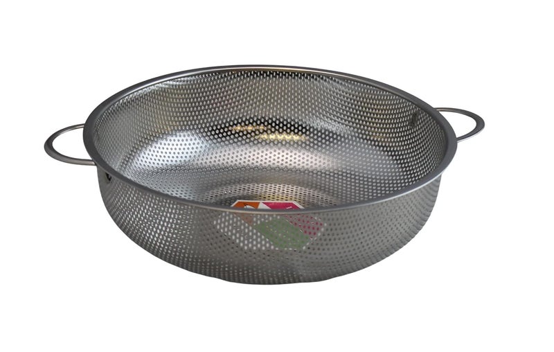 REPLEX Stainless Steel MicroPerforated Dishwasher Safe Compact Colander Food Strainer with Solid Handles Elevation Base and Mini Holes 3 Quart Silver - Image 3