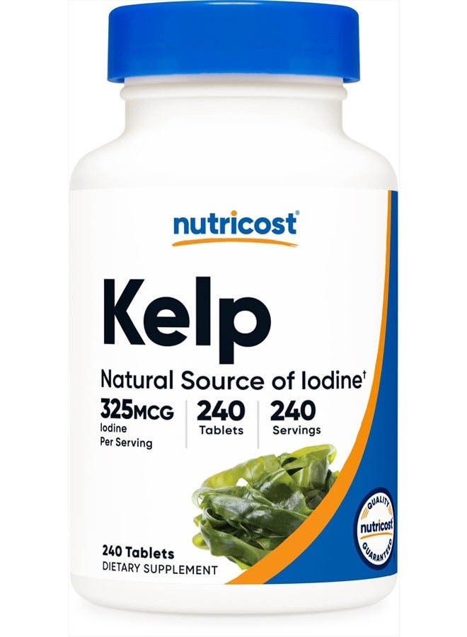 Nutricost أقراص الطحالب، 325 ميكروغرام من اليود، 240 قرص - غير معدلة وراثيًا، خالية من الغلوتين - Image 1