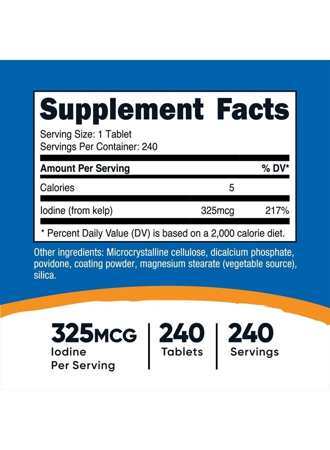 Nutricost أقراص الطحالب، 325 ميكروغرام من اليود، 240 قرص - غير معدلة وراثيًا، خالية من الغلوتين - Image 4