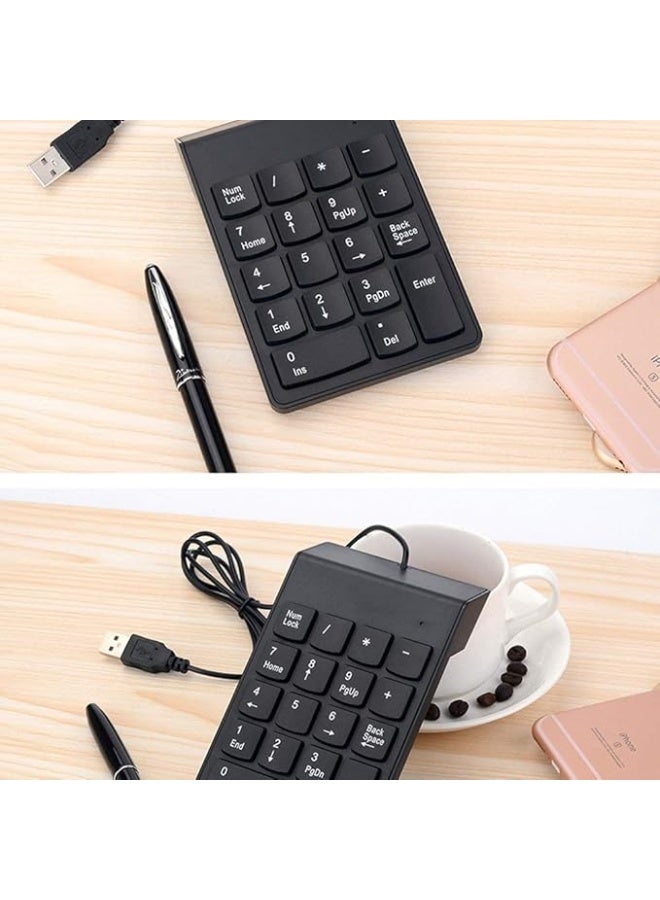 Slim USB Numeric Keypad 18-Key Wired Number Pad for Laptop, PC and Mac – Portable External Numpad for Fast Data Entry, Accounting and Office Work Compact Plug & Play USB Number Keyboard with Full Size Keys, Stable Connection and Comfortable Ergonomic Design – Black - Image 4