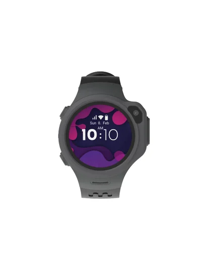 myFirst Fone R1C | Kids Smartwatch with Sim card slot, 1.3" TFT Screen, Video Calls Messaging Real-Time GPS, SOS Button Safety Alerts School Mode, Works in Asia, Europe, Middle East, for Ages 5-12- Grey