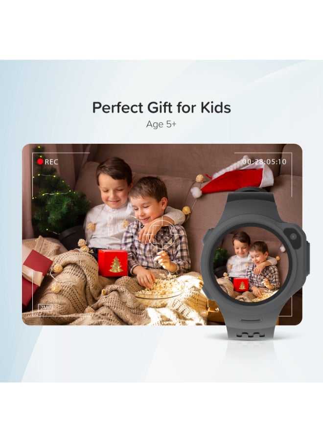 myFirst - Fone R1C | Kids Smartwatch with SIM CARD, 1.3" TFT Screen, Video Calls Messaging Real-Time GPS, SOS Button Safety Alerts School Mode, Works in Asia, Europe, Middle East, for Ages 5-12- Grey - Image 1