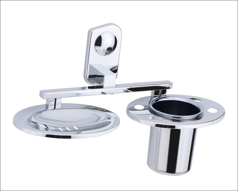 ORCE BATH ARTICLE soap Dish with Toothbrush Holder Tumbler Stand for washbasin sabu dani and Brush Holder for Bathroom Tumbler Holders dispensers CM_9(304 Stainless Steel,Chrome Finish) - Image 2