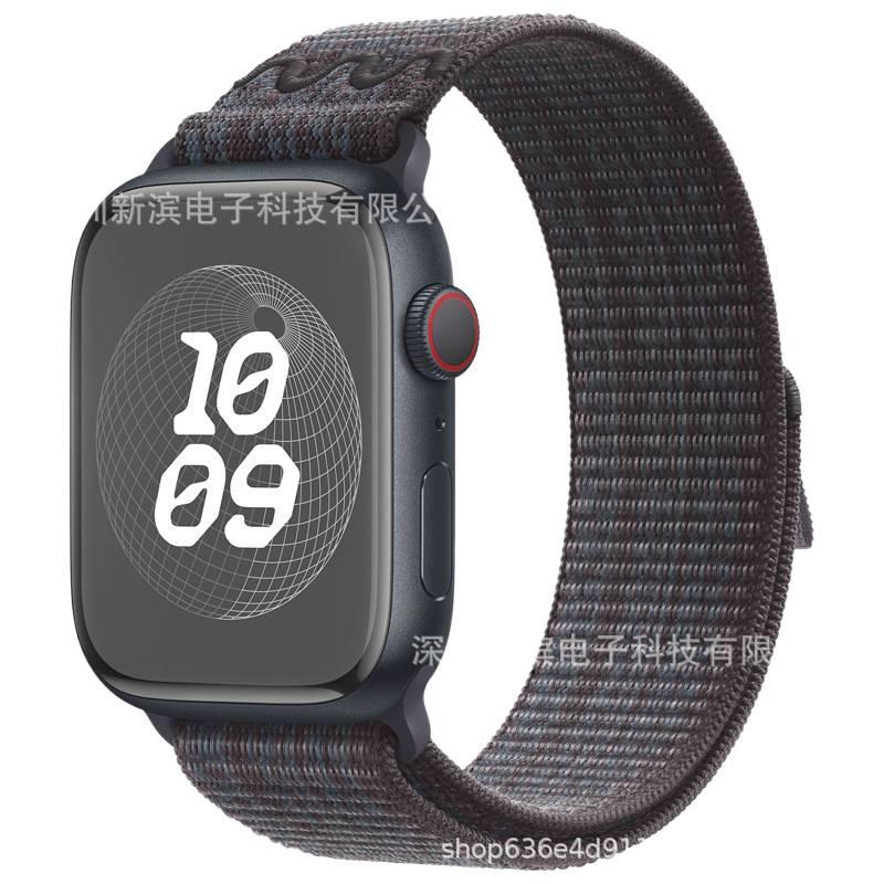 سوار ساعة ذكية باللون أزرق قابل للتعديل سوار نايلون حلقي متوافق مع Apple Watch 38/40/41/42/44/45/49mm بملاءمة قابلة للتعديل وحزام بديل - Image 1