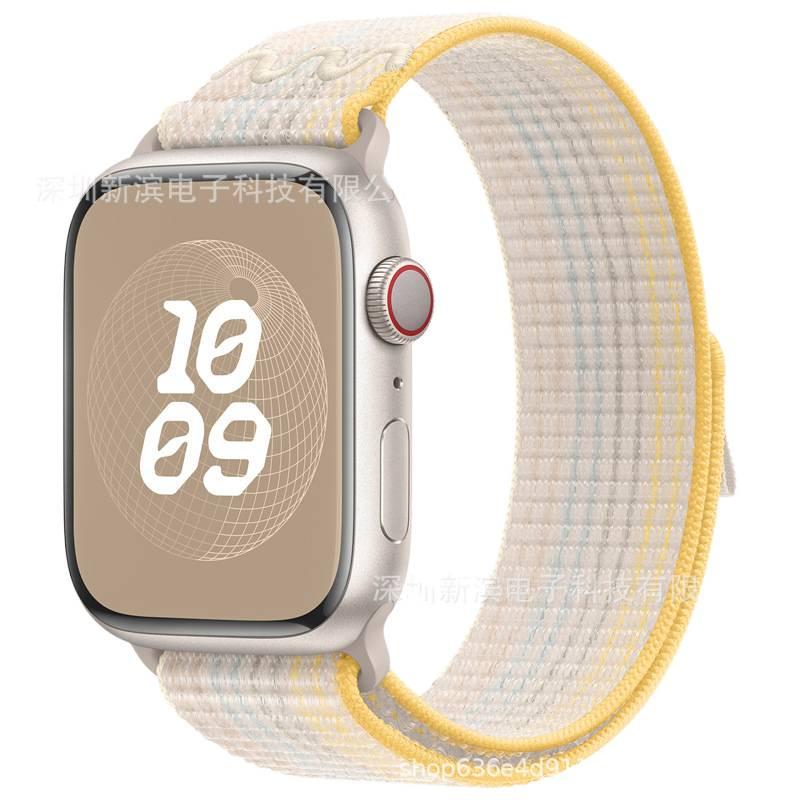 سوار ساعة ذكية باللون أزرق قابل للتعديل سوار نايلون حلقي متوافق مع Apple Watch 38/40/41/42/44/45/49mm بملاءمة قابلة للتعديل وحزام بديل - Image 5
