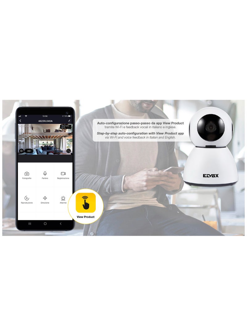 Vimar Vimar 46239.040A WiFi Motor Colour Camera Compatible with Alexa, HD Resolution 1080, Motion Sensor Functions and Notifications  - Image 3