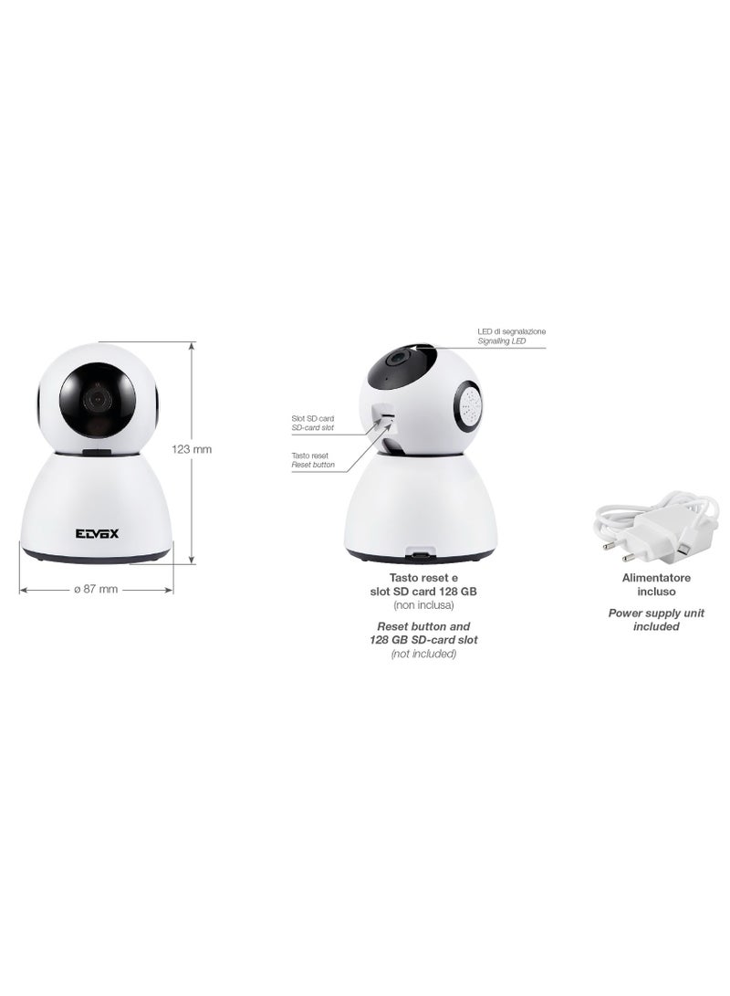 Vimar Vimar 46239.040A WiFi Motor Colour Camera Compatible with Alexa, HD Resolution 1080, Motion Sensor Functions and Notifications  - Image 4