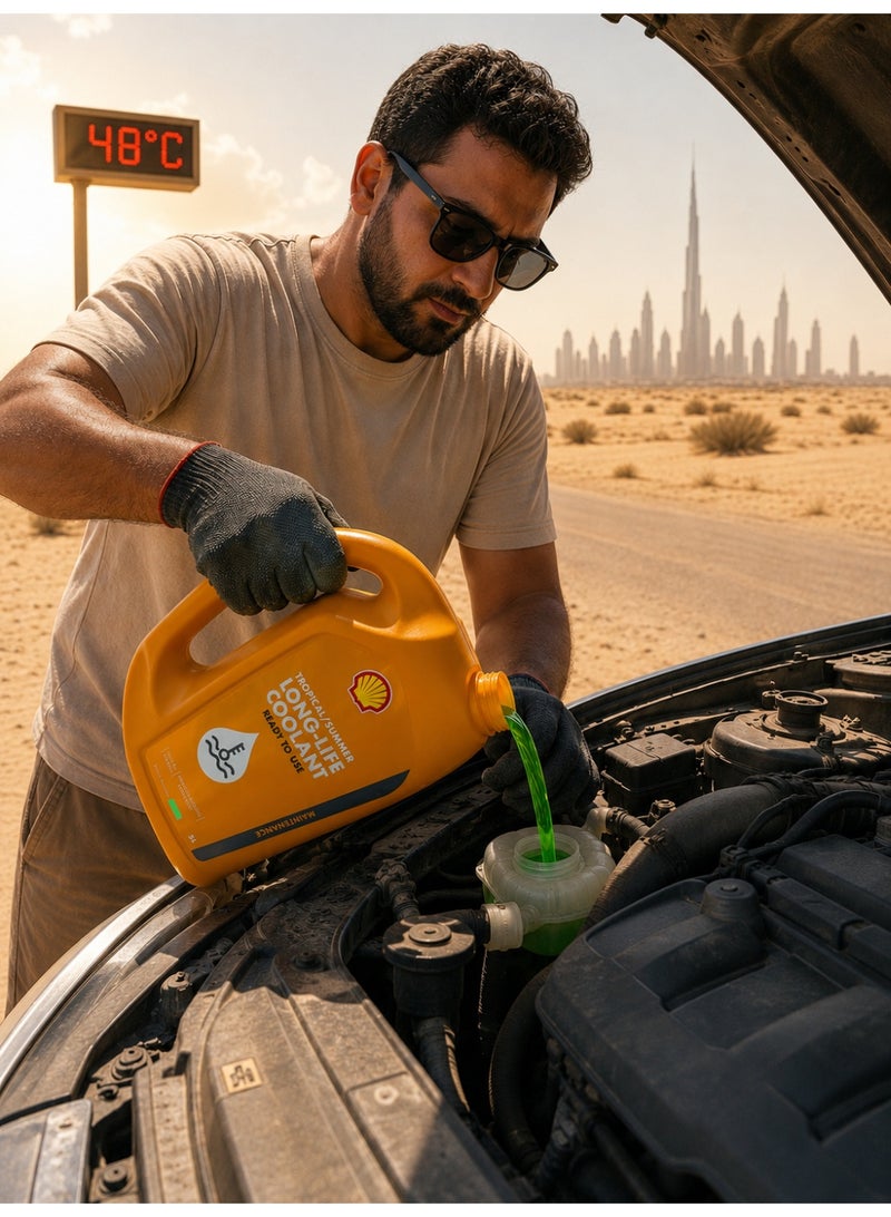 Shell Long-Life Coolant Ready-to-Use – Tropical/Summer Formula, Anti-Corrosion Engine Coolant, Radiator Protection, 5L GREEN - Image 3