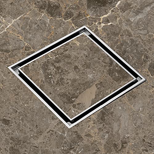 LIPKA 5 x 5 Inches Square Marble Insert Floor Drain | 304 Grade Stainless Steel/Invisible Shower Drain Channel |Waste Water Floor Drain for Bathroom & Showers Areas/Drain Jali with Anti Cockroach Trap - Image 5