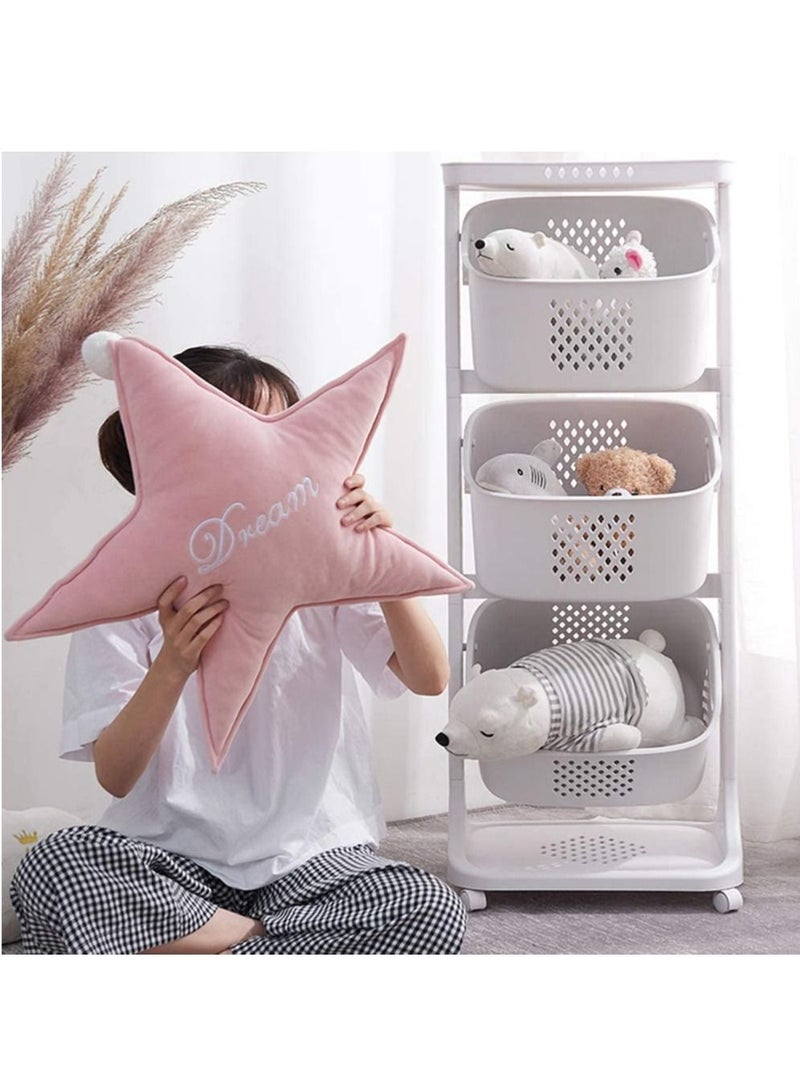 AS SEEN ON TV Multipurpose Large Capacity 3 Tair Hollow Storage Rack Laundry, Kitchen Bookshelf Trolley Basket Storage - Image 4