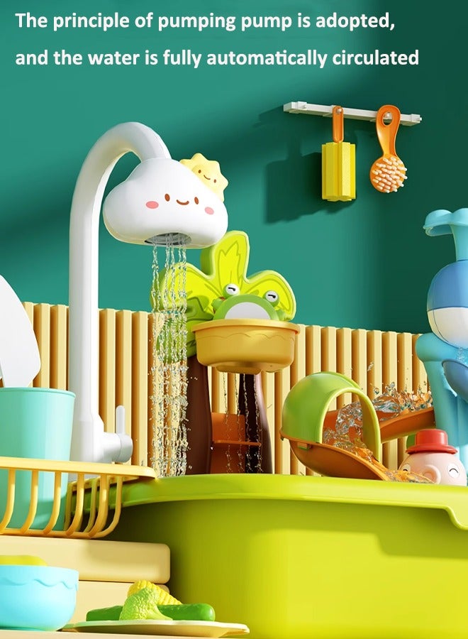 مجموعة ألعاب غسل الأطباق للأطفال ألعاب غسالة الأطباق ألعاب صيد السمك حوض غسيل الخضروات ألعاب المطبخ ألعاب محاكاة المواقف - Image 4