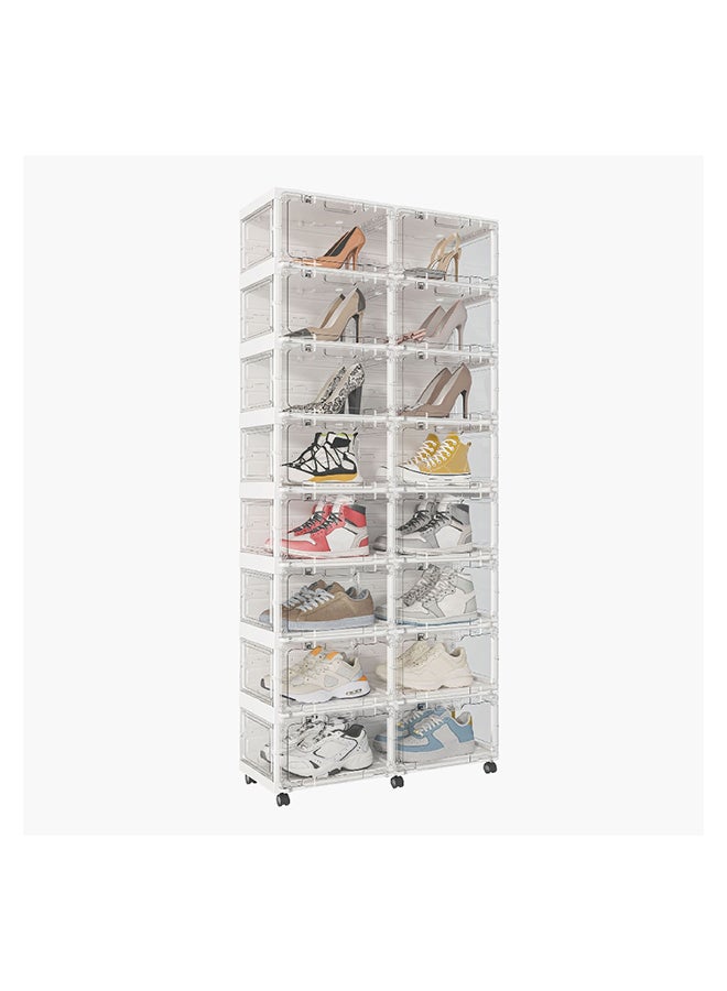 Home Box Gatsby 16-Pair Shoe Cabinet with 16 Doors 28.5 x 170 x 74 cm - Image 1