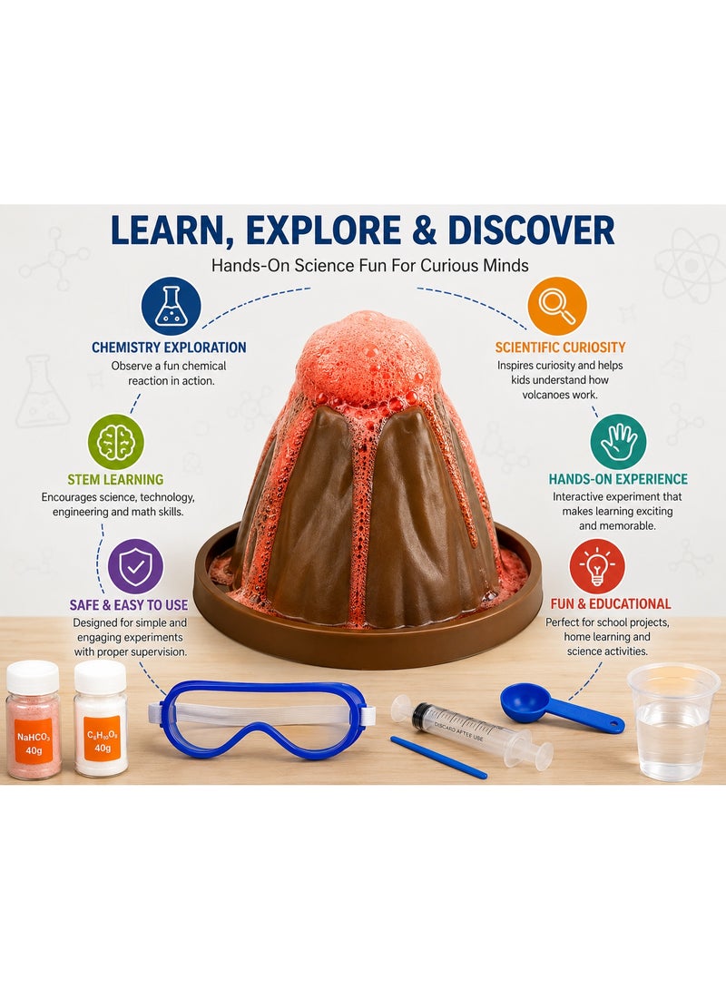 Volcano Science Experiment Kit For Kids, STEM Learning Educational Toy With Eruption Model And Experiment Tools, Ages 10+ - Image 5