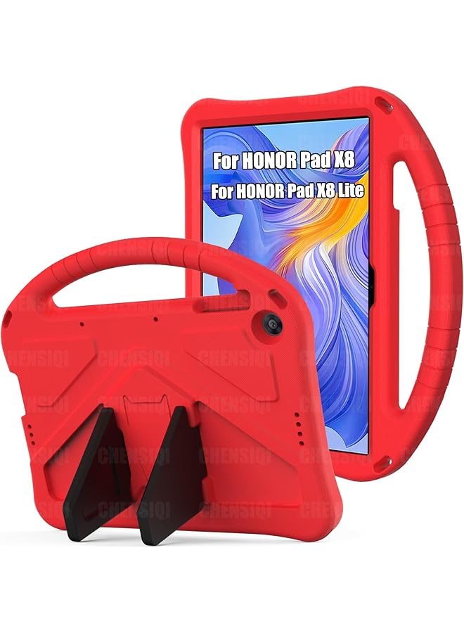 erorex Compatible With Honor Pad X8 10.1 Inch X8 Lite 9.7 Inch 2022 Case Kids Shockproof Handle Stand Tablet Cover Case For Honor Pad X8 X8 Lite Red  - Image 1