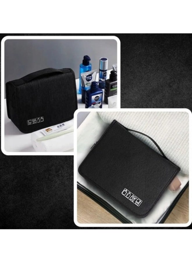 بلومنغ تايم حقيبة غسيل سفر الأعمال ، حقيبة مستحضرات التجميل / أدوات الزينة-حقيبة تخزين محمولة للسفر لمسافات قصيرة ، يمكن تعليقها وتصنيفها وتخزينها ، حقيبة غسيل مقاومة للماء للحمام - Image 4