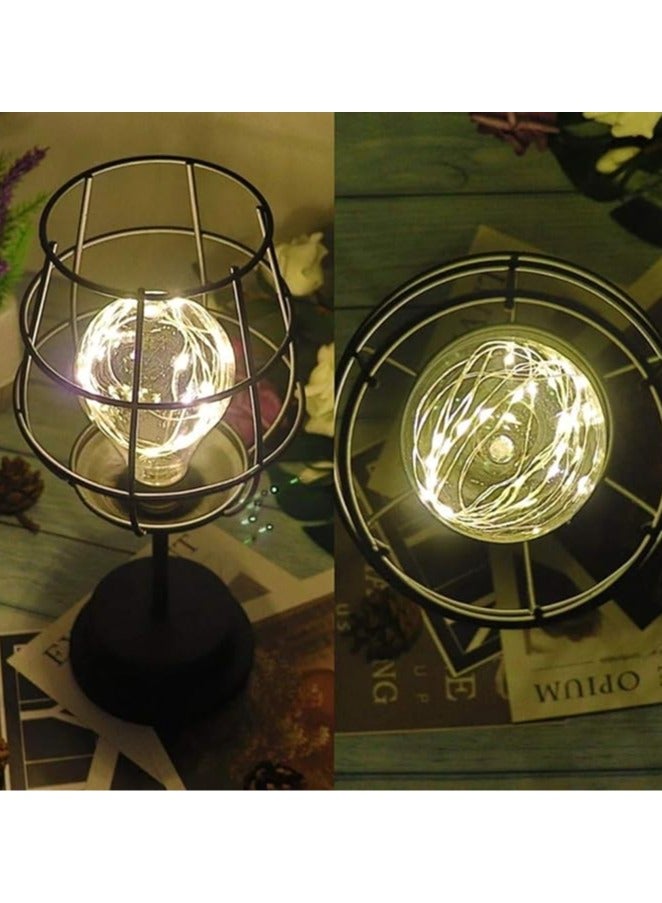 عام مصباح ليلي من الحديد الرجعي، مصباح طاولة إبداعي بشكل كأس النبيذ وزجاجة النبيذ، مصباح ليلي بسلك نحاسي، مناسب للمنزل والمطعم والفندق، هدية مزخرفة بضوء الكأس النبيذ - Image 5