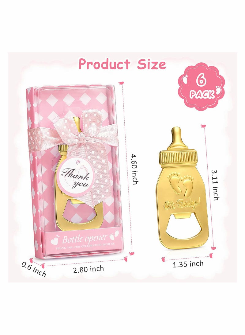 6 Adorable Baby Shower Bottle Openers - Footprint Favors for Guests, Gender Neutral Party Supplies, Ideal for Boys & Girls (Pink)  - Image 5