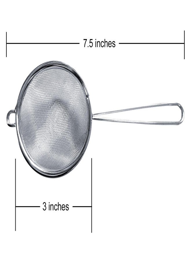 Cuisinox Fine Mesh Strainer, Stainless Steel with Handle, 3" x 8" - Image 2