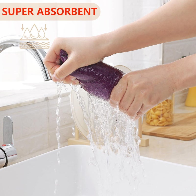 Homaxy 100% Cotton Waffle Weave Kitchen Dish Cloths, Ultra Soft Absorbent Quick Drying Dish Towels, 12 x 12 Inches, 8-Pack, Purple - Image 3