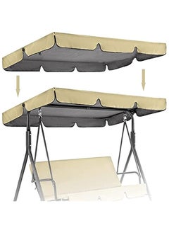 Patio Canopy Swing Cover Replacement Canopy for Swing Seat 2 & 3 Seater Swing Chair Canopy Cover Anti-UV/Waterproof Hammock Cover Top for Outdoor Garden Patio,Grey,164 * 114 * 15cm ( Color : Beige ,
