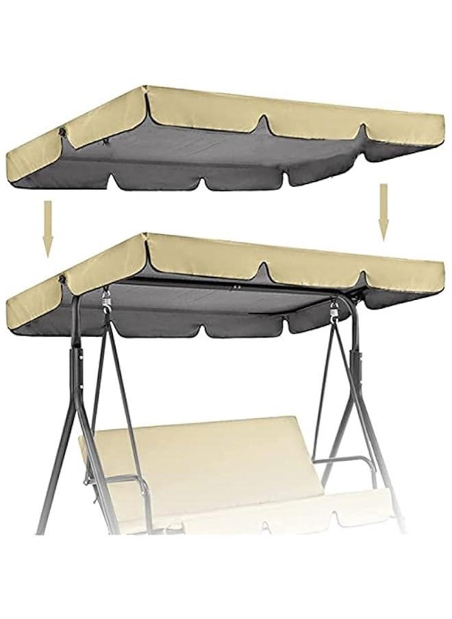 Generic - Patio Canopy Swing Cover Replacement Canopy for Swing Seat 2 & 3 Seater Swing Chair Canopy Cover Anti-UV/Waterproof Hammock Cover Top for Outdoor Garden Patio,Grey,164 * 114 * 15cm ( Color : Beige , - Image 1