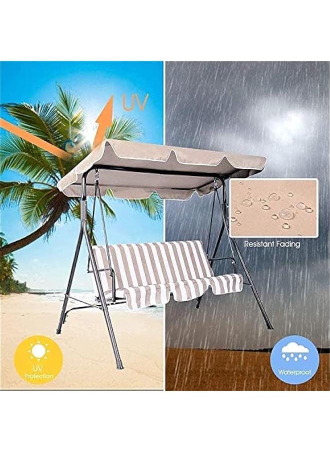 Generic - Patio Canopy Swing Cover Replacement Canopy for Swing Seat 2 & 3 Seater Swing Chair Canopy Cover Anti-UV/Waterproof Hammock Cover Top for Outdoor Garden Patio,Grey,164 * 114 * 15cm ( Color : Beige , - Image 1