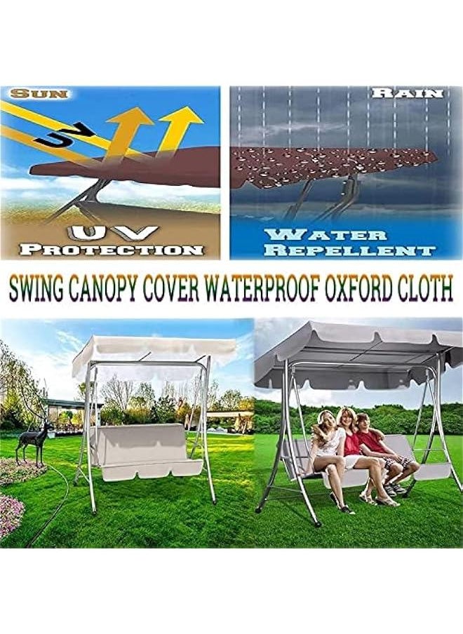 Generic - Patio Canopy Swing Cover Replacement Canopy for Swing Seat 2 & 3 Seater Swing Chair Canopy Cover Anti-UV/Waterproof Hammock Cover Top for Outdoor Garden Patio,Grey,164 * 114 * 15cm ( Color : Beige , - Image 1