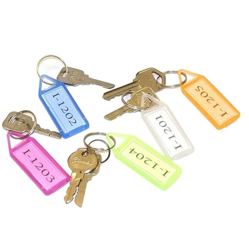 TULMAN 300 Pcs Multicolor Keyring & Keychain with Name Tag Labels – Plastic Assorted Keychains with Two-Sided ID Label & Split Ring for Office, Home, Lockers, and Keys - Image 5