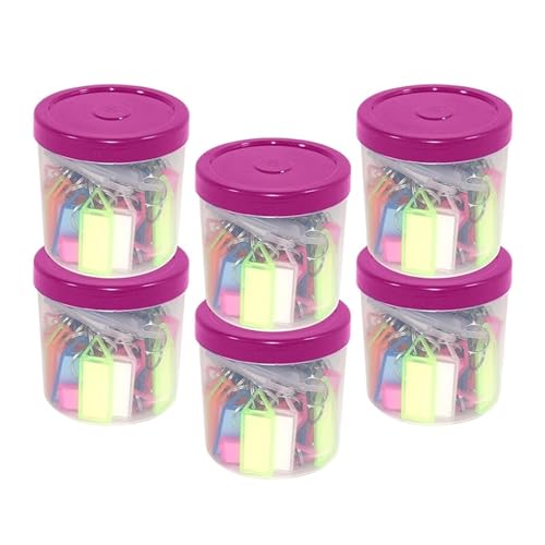 TULMAN 300 Pcs Multicolor Keyring & Keychain with Name Tag Labels – Plastic Assorted Keychains with Two-Sided ID Label & Split Ring for Office, Home, Lockers, and Keys - Image 1