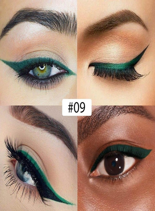 evpct 1Pcs Dark Green Liquid Eyeliner Waterproof Dark Green Eye Liners for Women, Eyes Wing Eyeliner Stamps Shapes Colored Eyeliner delineador de ojos a prueba de agua contra el agua blanco para ojos - Image 4