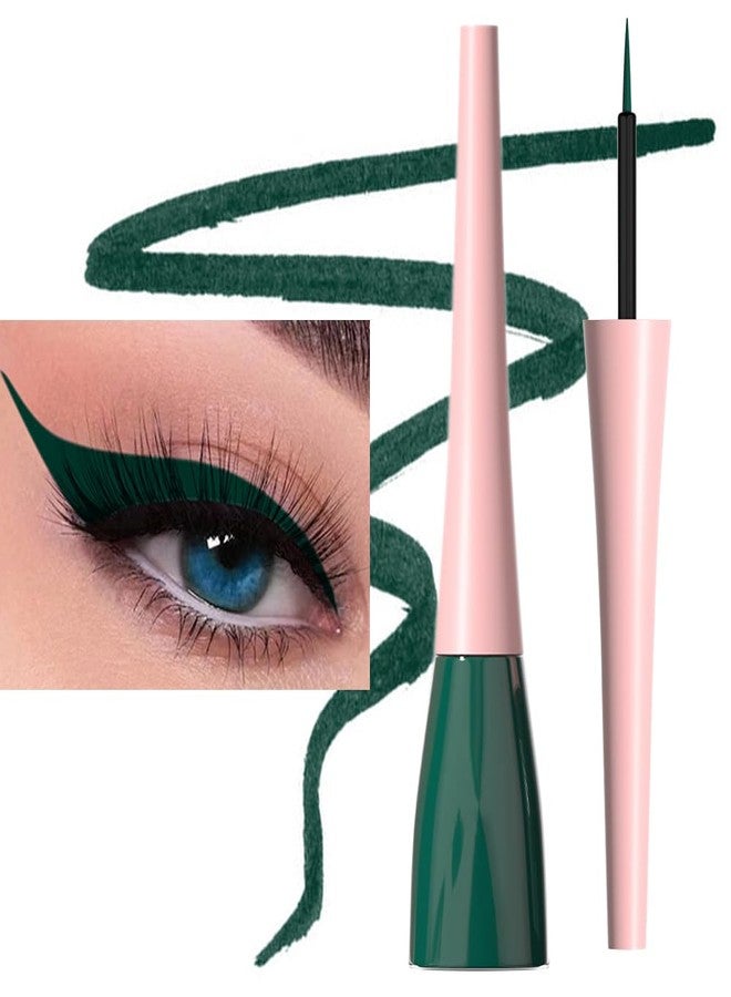 evpct 1Pcs Dark Green Liquid Eyeliner Waterproof Dark Green Eye Liners for Women, Eyes Wing Eyeliner Stamps Shapes Colored Eyeliner delineador de ojos a prueba de agua contra el agua blanco para ojos - Image 1
