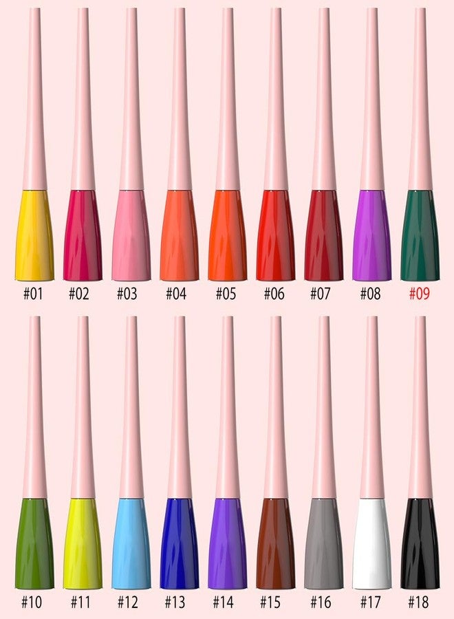 evpct 1Pcs Dark Green Liquid Eyeliner Waterproof Dark Green Eye Liners for Women, Eyes Wing Eyeliner Stamps Shapes Colored Eyeliner delineador de ojos a prueba de agua contra el agua blanco para ojos - Image 3