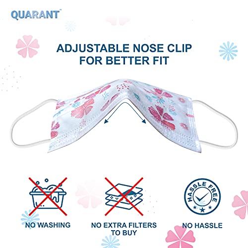 QUARANT Meltblown - Dual SMMS Fabric 4 Ply Designer Protective Face Mask with Nose Clip and Reusable Travel Pouch, Fashion That's Safe (Mixed Combo, Pack of 50) for Unisex - Image 5