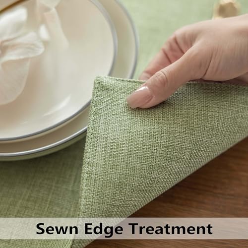 Demetex Green Placemat Set of 4 Washable Linen Place Mats for Dinner Heat Resistant Sage Cloth Placemats Scratch Resistant Plate Mats for Dining Table Kitchen, Green - Image 2