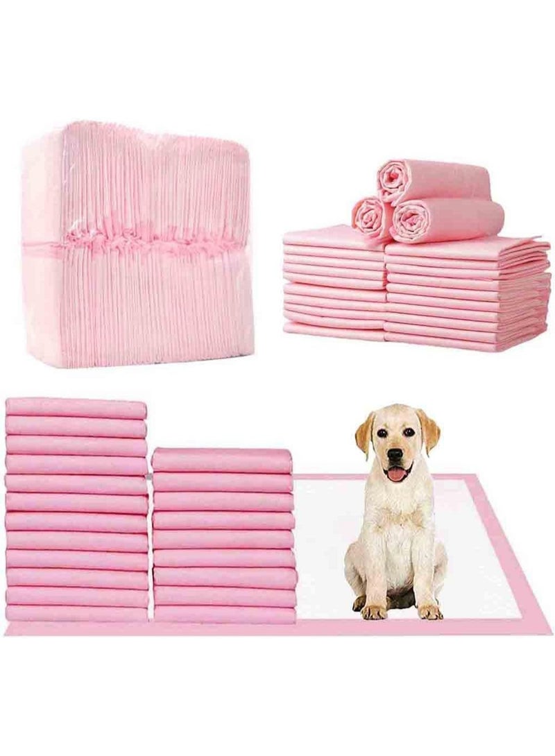 Meetion Pet Pee Diaper Pads, Super Absorbent Pet Dog Diaper, Dog Training Pee Pads, Disposable Healthy Nappy Mat For Dog Cat, Keep Healthy Clean Wet Mat (Thickened Pink,Small 45 X 33cm, 100 Pieces) - Image 1