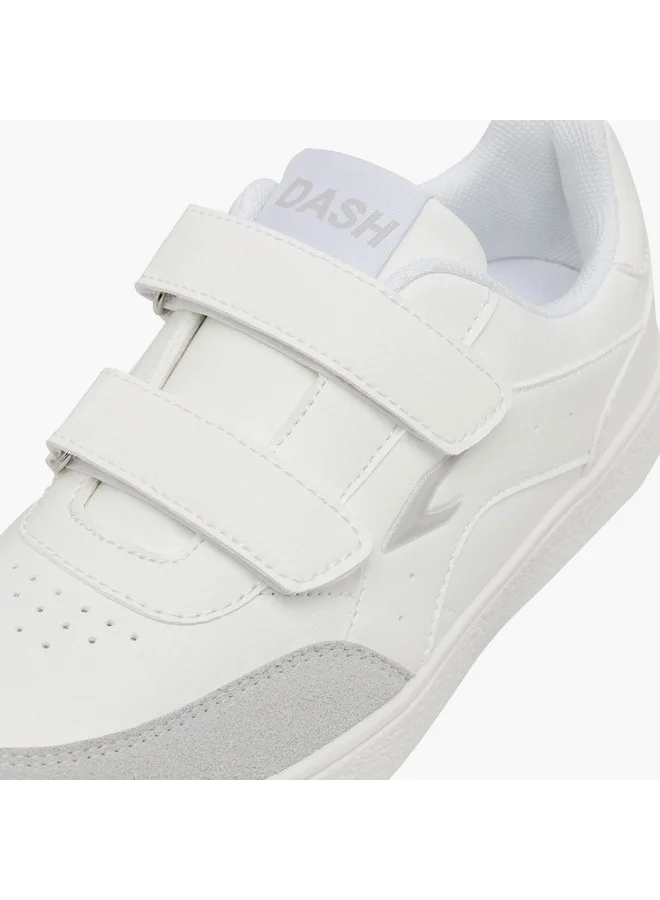 Dash Boys Logo Detail Sneakers with Hook and Loop Closure