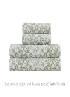 Jessica Simpson - Bath Towel 4 Piece Set | Aziza | Premium Bathroom Décor | Includes 2 Hand Towels and 2 Shower Towels | 100% Cotton & Machine Washable | Frosty Green - pzsku/Z812696C42984250A3FCAZ/45/_/1693218817/5a2b8cb8-0469-45c7-be7e-bda352982055